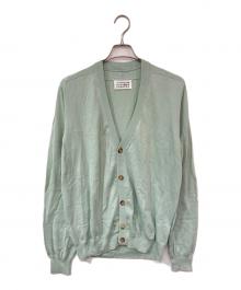 Maison Margiela（メゾンマルジェラ）の古着「エルボーパッチ コットンカーディガン」｜グリーン