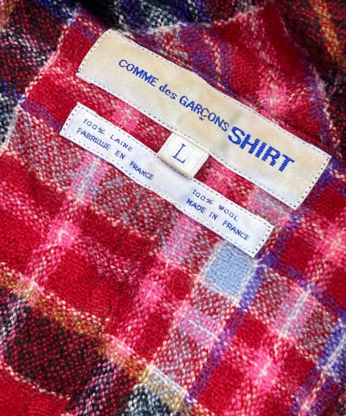 COMME des GARCONS（コムデギャルソン）COMME des GARCONS (コムデギャルソン) ウールチェックシャツジャケット レッド サイズ:SIZE Lの古着・服飾アイテム