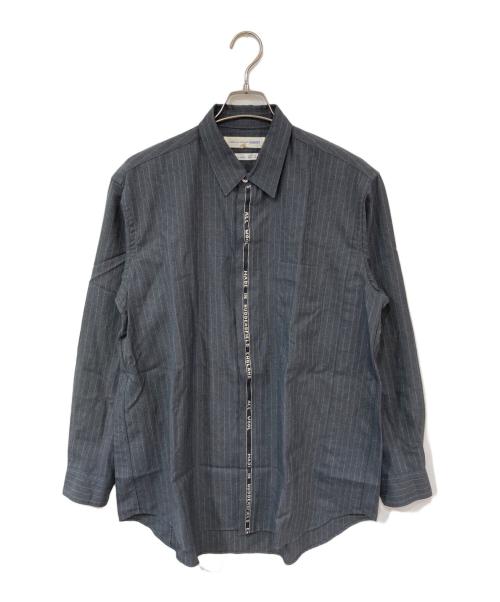 COMME des GARCONS SHIRT（コムデギャルソンシャツ）COMME des GARCONS SHIRT (コムデギャルソンシャツ) ウールストライプシャツ グレー サイズ:SIZE Mの古着・服飾アイテム