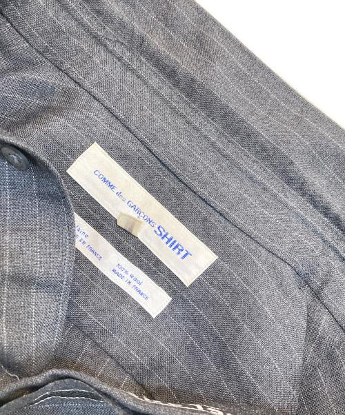 COMME des GARCONS SHIRT（コムデギャルソンシャツ）COMME des GARCONS SHIRT (コムデギャルソンシャツ) ウールストライプシャツ グレー サイズ:SIZE Mの古着・服飾アイテム