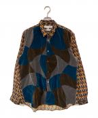 COMME des GARCONS SHIRTコムデギャルソンシャツ）の古着「パッチワーク長袖シャツ」｜スカイブルー