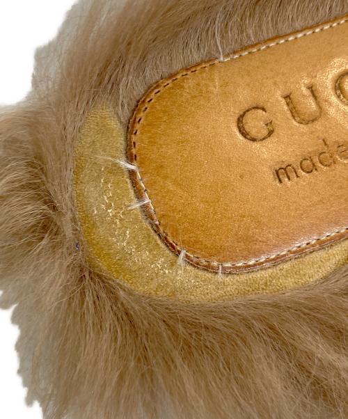 GUCCI（グッチ）GUCCI (グッチ) プリンスタウンホースビット ファー サンダル ベージュ サイズ:SIZE 7の古着・服飾アイテム
