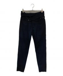 Yohji Yamamoto pour homme（ヨウジヤマモト プールオム）の古着「センターボタンパンツ」｜ブラック