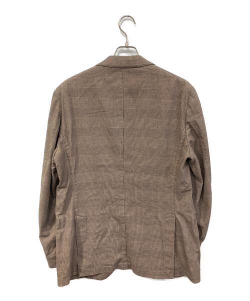 PIOMBO（ピオンボ）PIOMBO (ピオンボ) チェックテーラードジャケット ブラウン サイズ:SIZE 54の古着・服飾アイテム