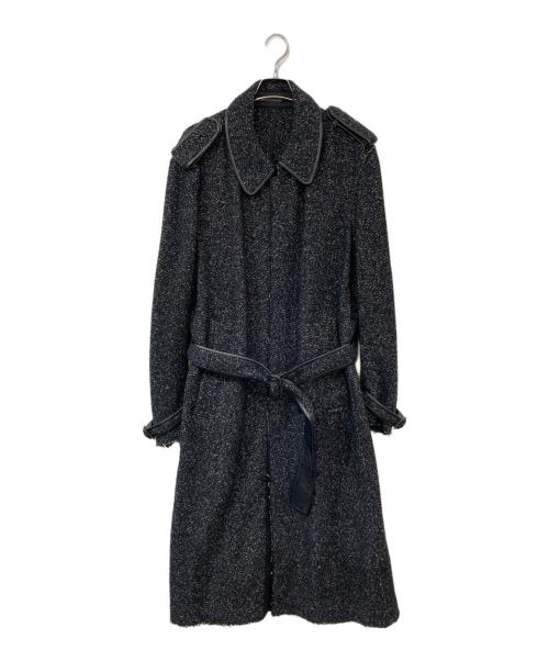 Yohji Yamamoto pour homme（ヨウジヤマモト プールオム）Yohji Yamamoto pour homme (ヨウジヤマモト プールオム) ツイードステンカラーコート ブラック サイズ:4の古着・服飾アイテム