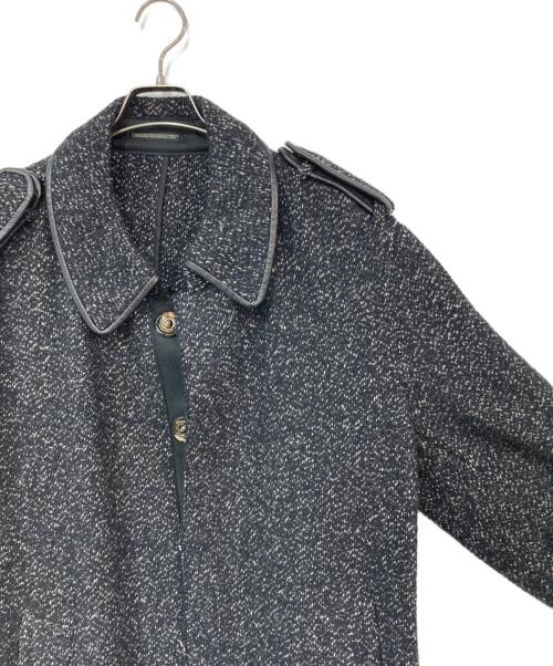 Yohji Yamamoto pour homme（ヨウジヤマモト プールオム）Yohji Yamamoto pour homme (ヨウジヤマモト プールオム) ツイードステンカラーコート ブラック サイズ:4の古着・服飾アイテム