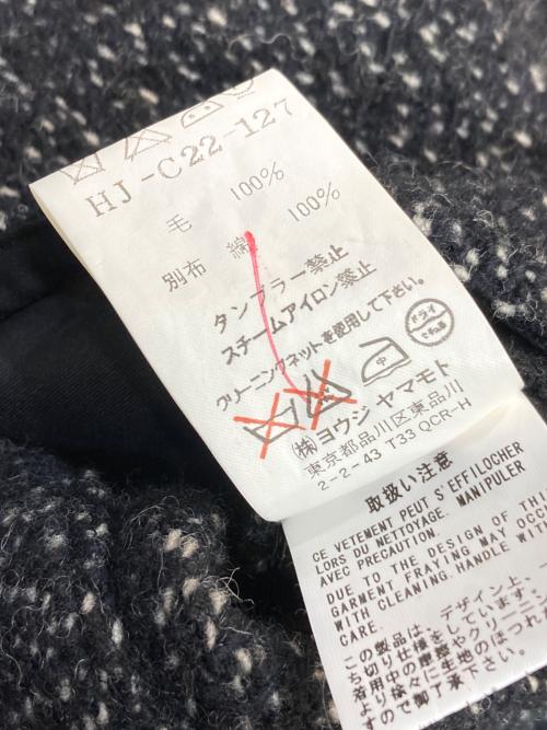 Yohji Yamamoto pour homme（ヨウジヤマモト プールオム）Yohji Yamamoto pour homme (ヨウジヤマモト プールオム) ツイードステンカラーコート ブラック サイズ:4の古着・服飾アイテム