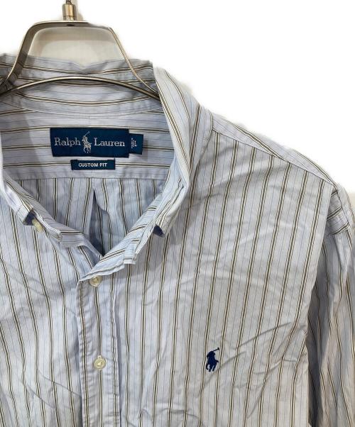RALPH LAUREN（ラルフローレン）RALPH LAUREN (ラルフローレン) ストライプシャツ スカイブルー サイズ:SIZE Lの古着・服飾アイテム