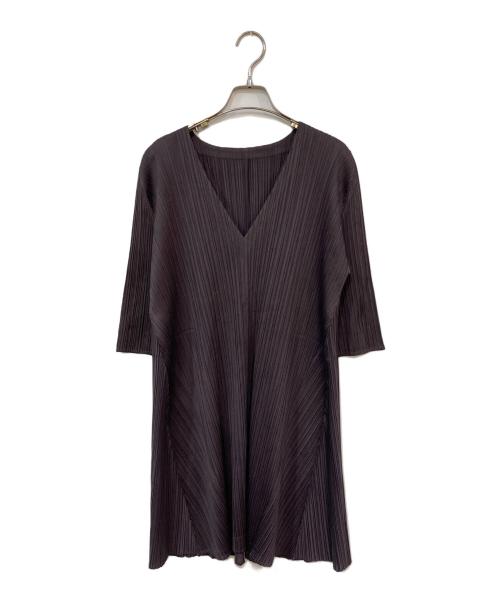PLEATS PLEASE（プリーツプリーズ）PLEATS PLEASE (プリーツプリーズ) プリーツワンピース パープル サイズ:SIZE 3の古着・服飾アイテム