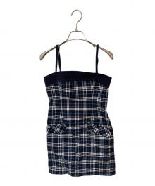 BURBERRY BLUE LABEL（バーバリー ブルー レーベル）の古着「ﾁｪｯｸキャミソールワンピース」｜ネイビー