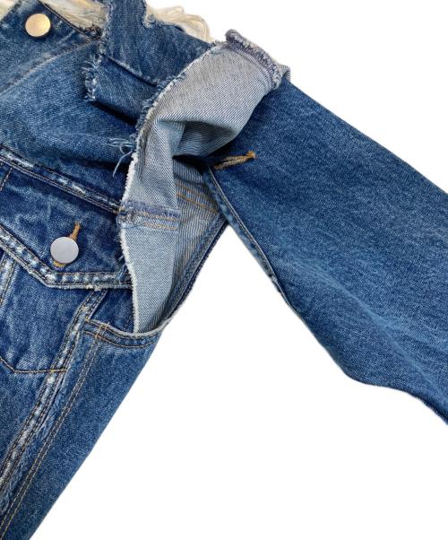 PERVERZE（パーバーズ）PERVERZE (パーバーズ) ダメージ加工ショート丈デニムジャケット インディゴ サイズ:SIZE Freeの古着・服飾アイテム