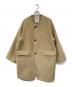 DANTON（ダントン）の古着「ノーカラーコート」｜ベージュ