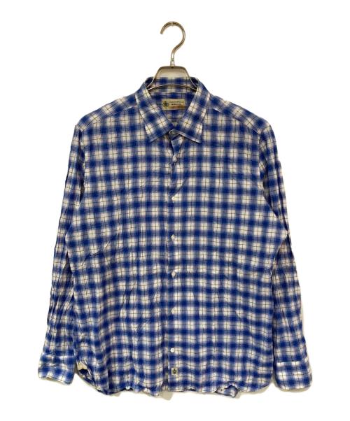 LUIGI BORRELLI（ルイジボレッリ）LUIGI BORRELLI (ルイジボレッリ) チェックシャツ ブルー サイズ:17の古着・服飾アイテム