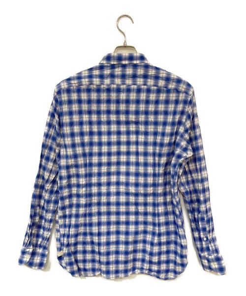 LUIGI BORRELLI（ルイジボレッリ）LUIGI BORRELLI (ルイジボレッリ) チェックシャツ ブルー サイズ:17の古着・服飾アイテム