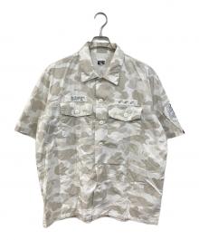 BAPE BY A BATHING APE（ベイプバイアベイシングエイプ）の古着「迷彩ミリタリーシャツ」｜ホワイト