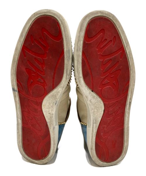 Christian Louboutin（クリスチャン・ルブタン）Christian Louboutin (クリスチャン・ルブタン) スタッズハイカットスニーカー アイボリー×ブルー サイズ:SIZE 40 1/2の古着・服飾アイテム