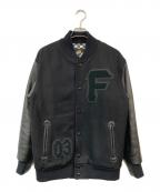 FATエフエーティー）の古着「レザースタジャン」｜ブラック