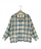 NICENESSナイスネス）の古着「THOM マルチカラーオンブレオープンカラージャケットシャツ」｜ベージュ