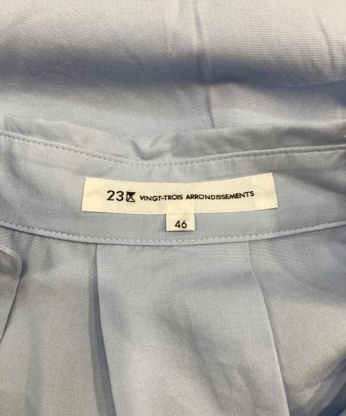 23区（ニジュウサンク）23区 (ニジュウサンク) 【洗える】ソフトプレーンテンセル シャツ ブラウス ブルー サイズ:46の古着・服飾アイテム