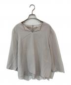 23区ニジュウサンク）の古着「トリアセダブルジョーゼット ブラウス」｜ベージュ