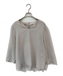 23区（ニジュウサンク）の古着「トリアセダブルジョーゼット ブラウス」｜ベージュ