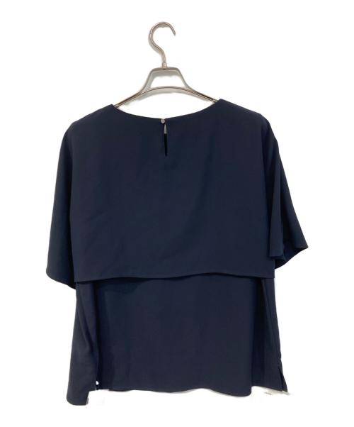 23区（ニジュウサンク）23区 (ニジュウサンク) 【洗える】ストレッチジョーゼット レイヤー カットソー ネイビー サイズ:SIZE 46の古着・服飾アイテム