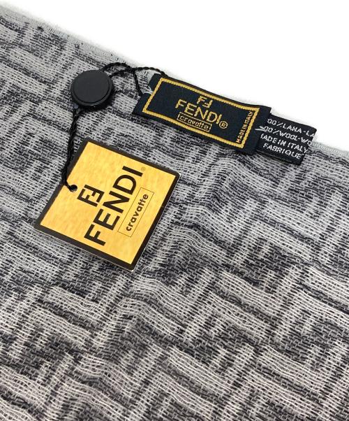 FENDI（フェンディ）FENDI (フェンディ) ズッカ柄ウールストール グレーの古着・服飾アイテム