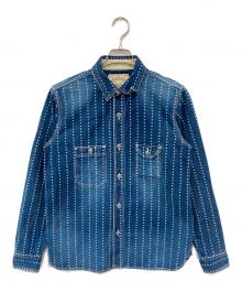 SAMURAI JEANS（サムライジーンズ）の古着「手裏剣ウォバッシュワークシャツ」｜インディゴ