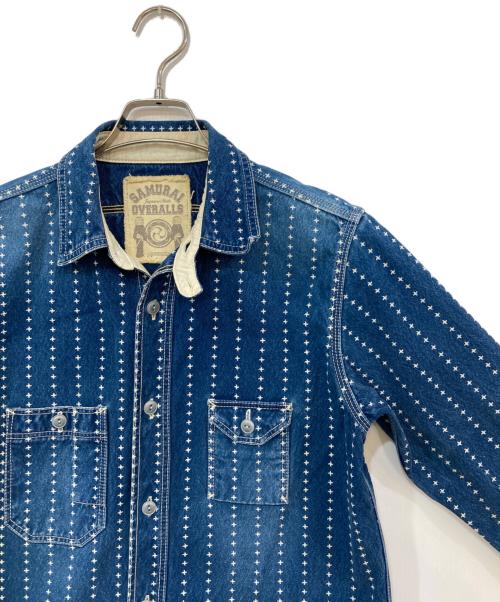 SAMURAI JEANS（サムライジーンズ）SAMURAI JEANS (サムライジーンズ) 手裏剣ウォバッシュワークシャツ インディゴ サイズ:Mの古着・服飾アイテム