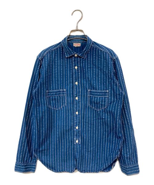 THE REAL McCOY'S（ザ・リアルマッコイズ）THE REAL McCOY'S (ザ・リアルマッコイズ) ハートウォバッシュ ワークシャツ インディゴ サイズ:15の古着・服飾アイテム