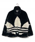 adidasアディダス）の古着「Trefoil Fur JKT」｜ブラック