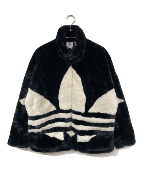 adidas（アディダス）adidas (アディダス) Trefoil Fur JKT ブラック サイズ:XLの古着・服飾アイテム