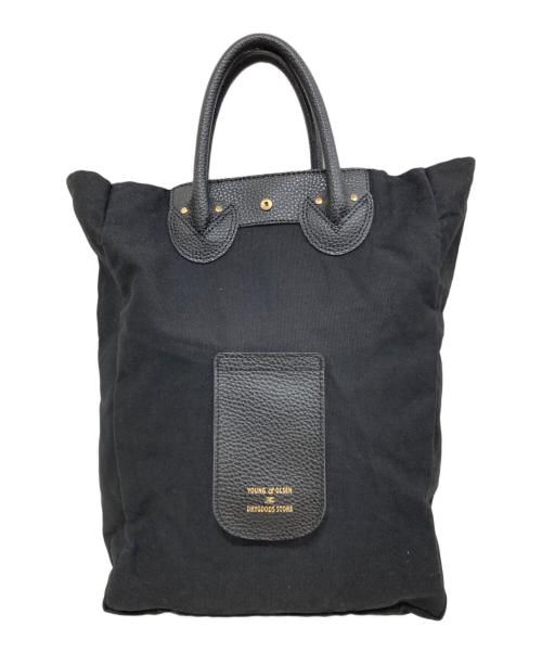 YOUNG & OLSEN The DRYGOODS STORE（ヤングアンドオルセン ザ ドライグッズストア）YOUNG & OLSEN The DRYGOODS STORE (ヤングアンドオルセン ザ ドライグッズストア) ハンドルレザートートバッグ ブラックの古着・服飾アイテム
