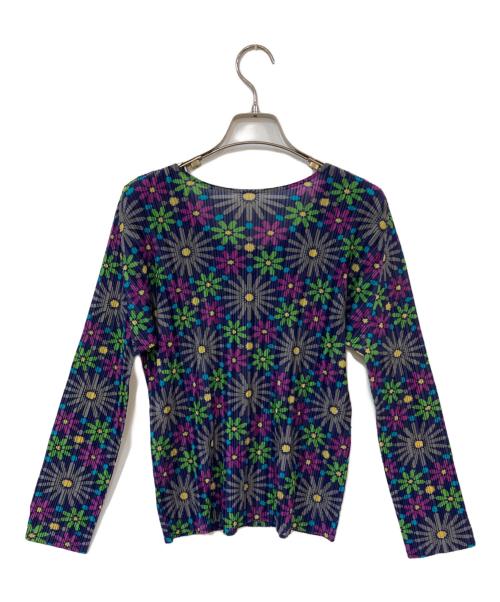 PLEATS PLEASE（プリーツプリーズ）PLEATS PLEASE (プリーツプリーズ) 花柄プリーツカットソー パープル サイズ:3の古着・服飾アイテム