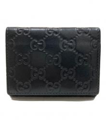GUCCI（グッチ）の古着「GGシマ レザー カードケース」｜ブラック