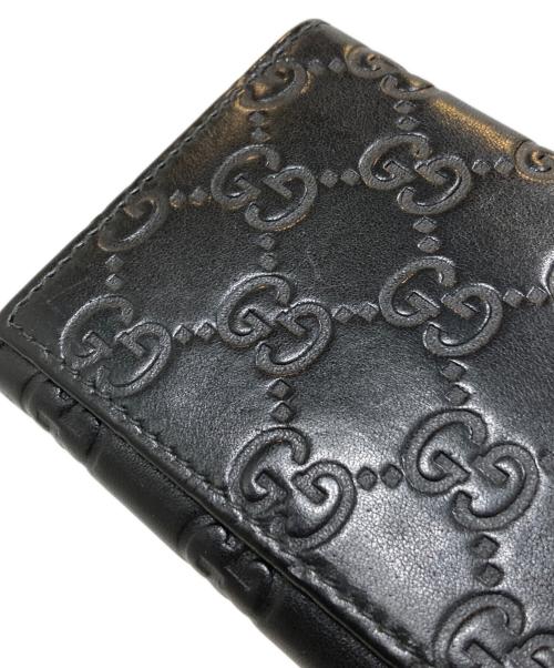 GUCCI（グッチ）GUCCI (グッチ) GGシマ レザー カードケース ブラックの古着・服飾アイテム