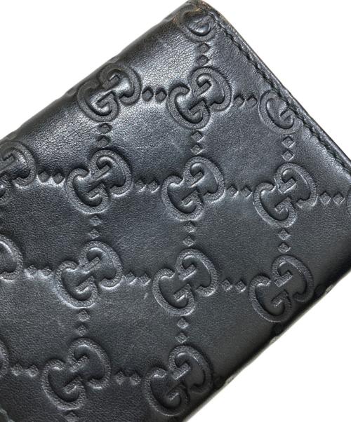 GUCCI（グッチ）GUCCI (グッチ) GGシマ レザー カードケース ブラックの古着・服飾アイテム