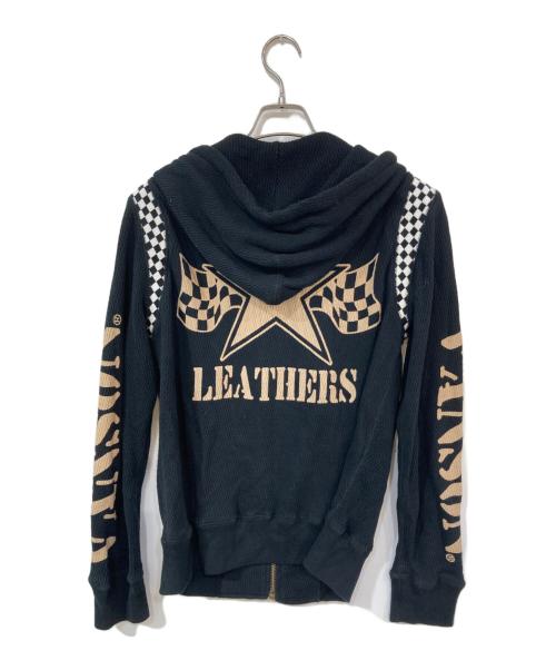 VANSON（バンソン）VANSON (バンソン) サーマルジップパーカー ブラック サイズ:Lの古着・服飾アイテム