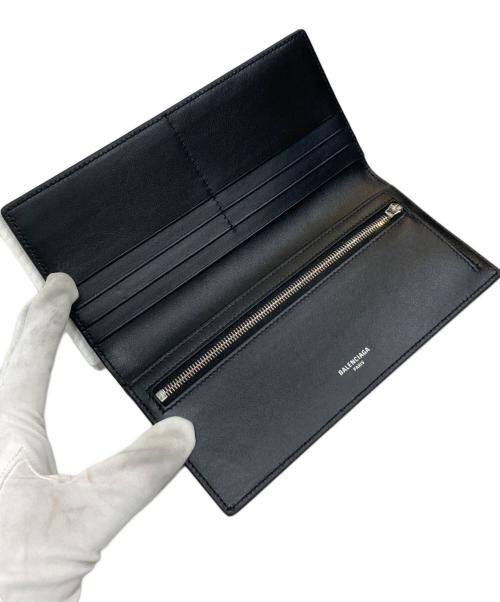 BALENCIAGA（バレンシアガ）BALENCIAGA (バレンシアガ) PASSPORT LONG WALLET 1 TICKET ブラックの古着・服飾アイテム