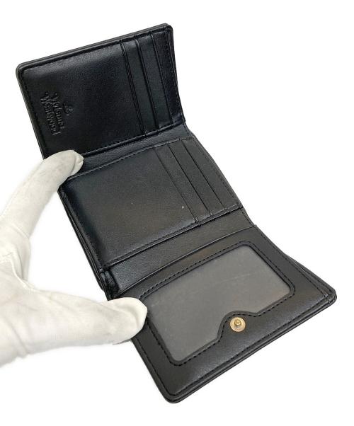 Vivienne Westwood（ヴィヴィアンウエストウッド）Vivienne Westwood (ヴィヴィアンウエストウッド) EMBROIDERED ORB SMALL FRAME WALLET/エンブロイダードORBスモールフレームウォレット ブラックの古着・服飾アイテム