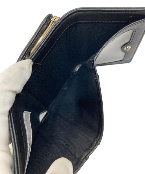 Vivienne Westwood（ヴィヴィアンウエストウッド）Vivienne Westwood (ヴィヴィアンウエストウッド) EMBROIDERED ORB SMALL FRAME WALLET/エンブロイダードORBスモールフレームウォレット ブラックの古着・服飾アイテム