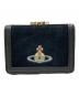 Vivienne Westwood（ヴィヴィアンウエストウッド）の古着「EMBROIDERED ORB SMALL FRAME WALLET/エンブロイダードORBスモールフレームウォレット」｜ブラック