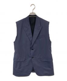 BOWTE（バウト）の古着「POPLIN SLEEVELESS ジャケット ベスト」｜ネイビー