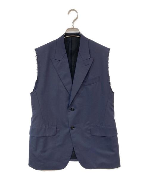 BOWTE（バウト）BOWTE (バウト) POPLIN SLEEVELESS ジャケット ベスト ネイビーの古着・服飾アイテム