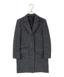 MARGARET HOWELL×Harris Tweed（マーガレットハウエル×ハリスツイード）の古着「ツイードチェスターコート」｜グレー
