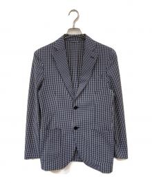 TOMORROW LAND（トゥモローランド）の古着「ポリエステルウールサッカー シングルブレステッド2Bジャケット」｜ネイビー