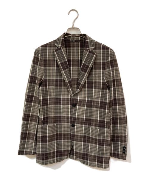 TOMORROW LAND（トゥモローランド）TOMORROW LAND (トゥモローランド) ポリエステルウールサッカー シングルブレステッド2Bジャケット ブラウン サイズ:SIZE 46の古着・服飾アイテム