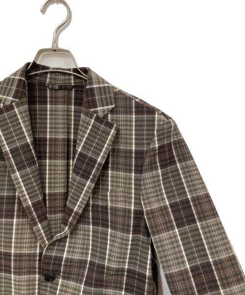 TOMORROW LAND（トゥモローランド）TOMORROW LAND (トゥモローランド) ポリエステルウールサッカー シングルブレステッド2Bジャケット ブラウン サイズ:SIZE 46の古着・服飾アイテム