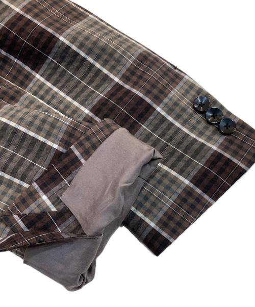 TOMORROW LAND（トゥモローランド）TOMORROW LAND (トゥモローランド) ポリエステルウールサッカー シングルブレステッド2Bジャケット ブラウン サイズ:SIZE 46の古着・服飾アイテム