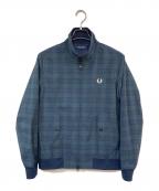 FRED PERRYフレッドペリー）の古着「Logo Embroidery Stretch Swing Top」｜ネイビー×グリーン